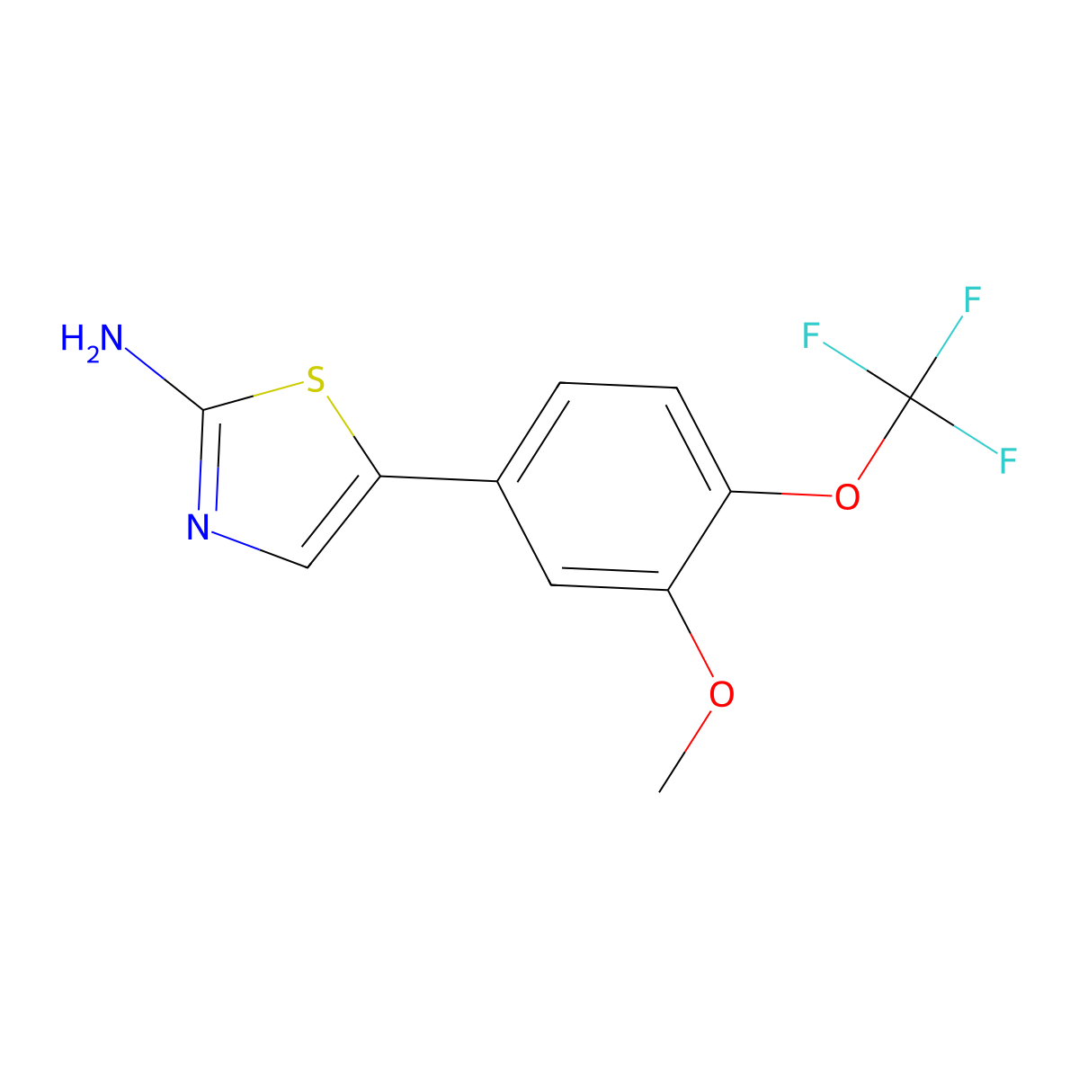 5-(3-Methoxy-4-(trifluoromethoxy)phenyl)thiazol-2-amine molecular structure, CAS 2807445-16-3