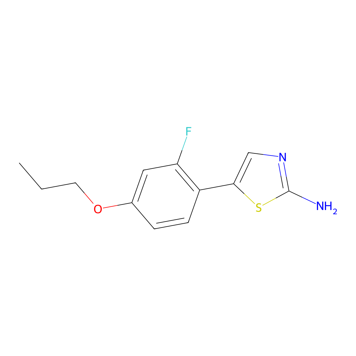 5-(2-Fluoro-4-propoxyphenyl)thiazol-2-amine molecular structure, CAS 2807445-17-4