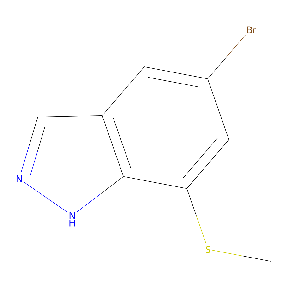 5-Bromo-7-(methylthio)-1H-indazole molecular structure, CAS 2807445-25-4