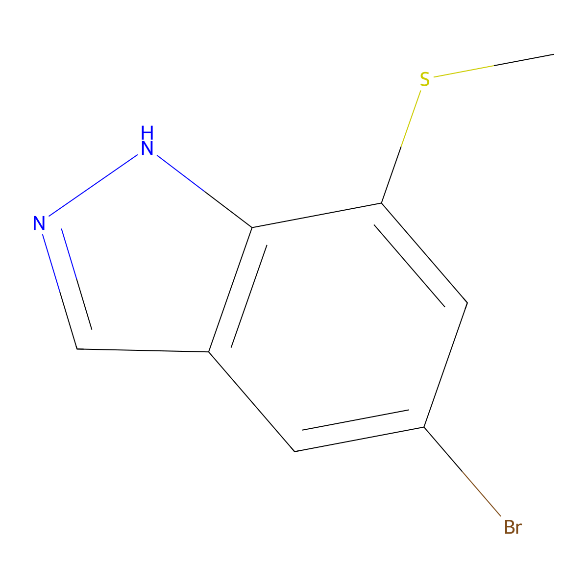 5-Bromo-7-(methylthio)-1H-indazole molecular structure, CAS 2807445-25-4