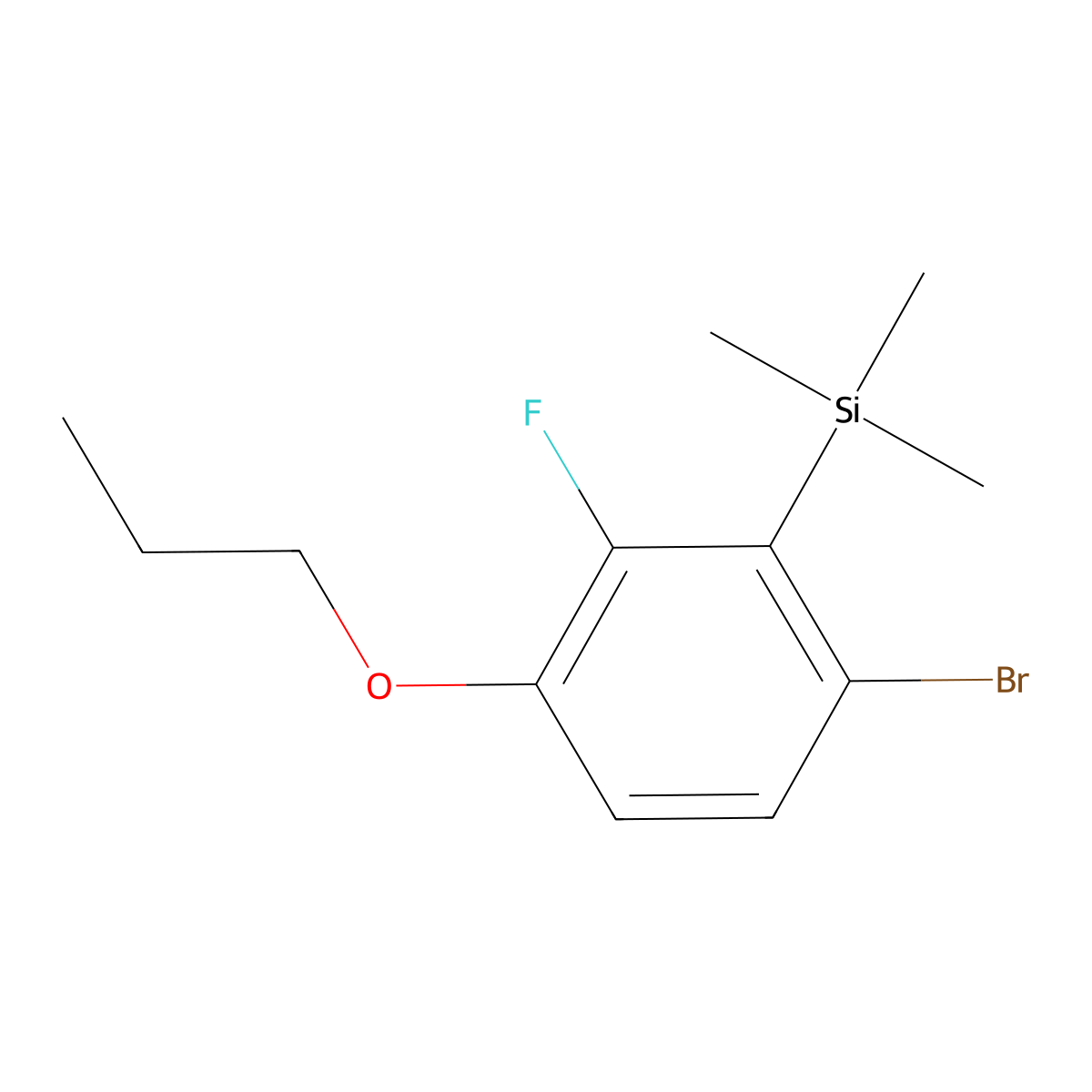 (6-Bromo-2-fluoro-3-propoxyphenyl)trimethylsilane molecular structure, CAS 2807445-31-2