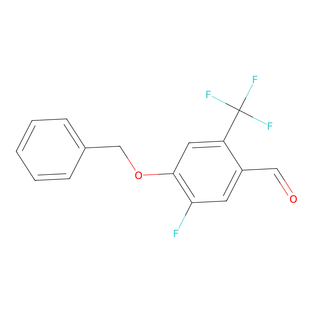 4-(Benzyloxy)-5-fluoro-2-(trifluoromethyl)benzaldehyde molecular structure, CAS 2807445-32-3