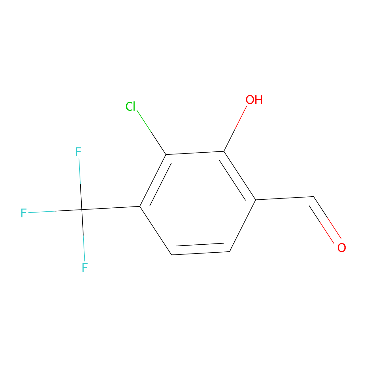 3-Chloro-2-hydroxy-4-(trifluoromethyl)benzaldehyde molecular structure, CAS 2807445-43-6