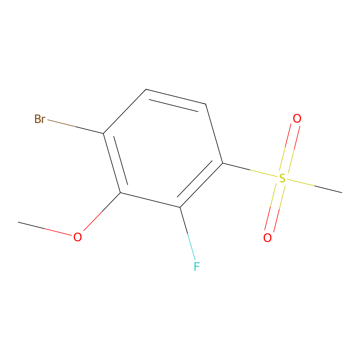1-Bromo-3-fluoro-2-methoxy-4-(methylsulfonyl)benzene molecular structure, CAS 2807445-45-8