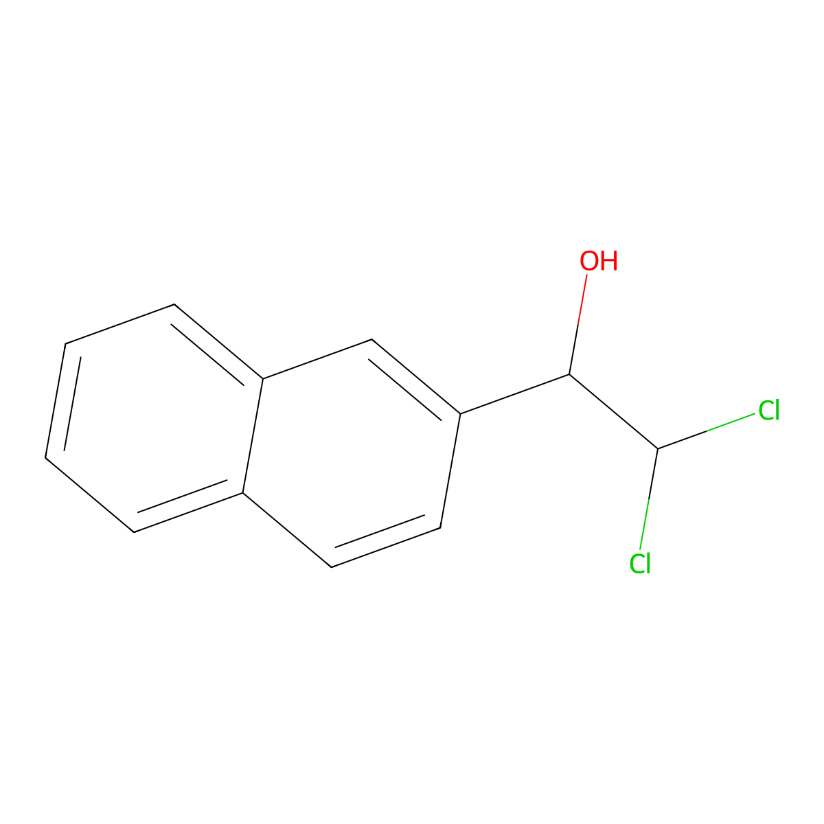 2,2-Dichloro-1-(naphthalen-2-yl)ethanol molecular structure, CAS 2807445-46-9