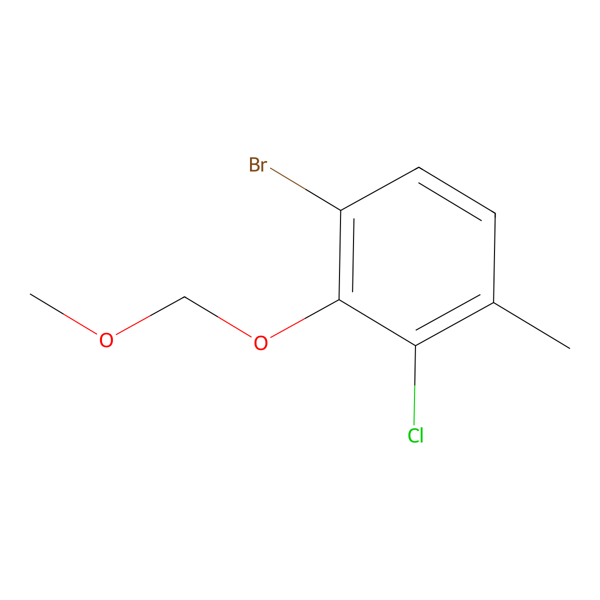 1-Bromo-3-chloro-2-(methoxymethoxy)-4-methylbenzene molecular structure, CAS 2807445-50-5