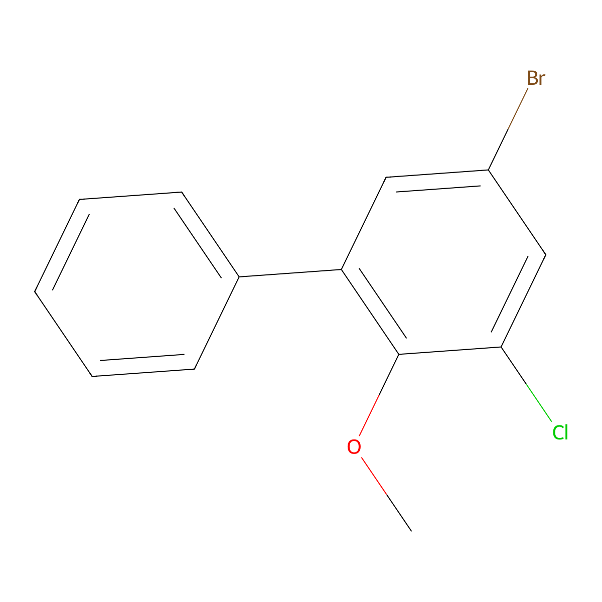 5-Bromo-3-chloro-2-methoxy-1,1'-biphenyl molecular structure, CAS 2807445-53-8