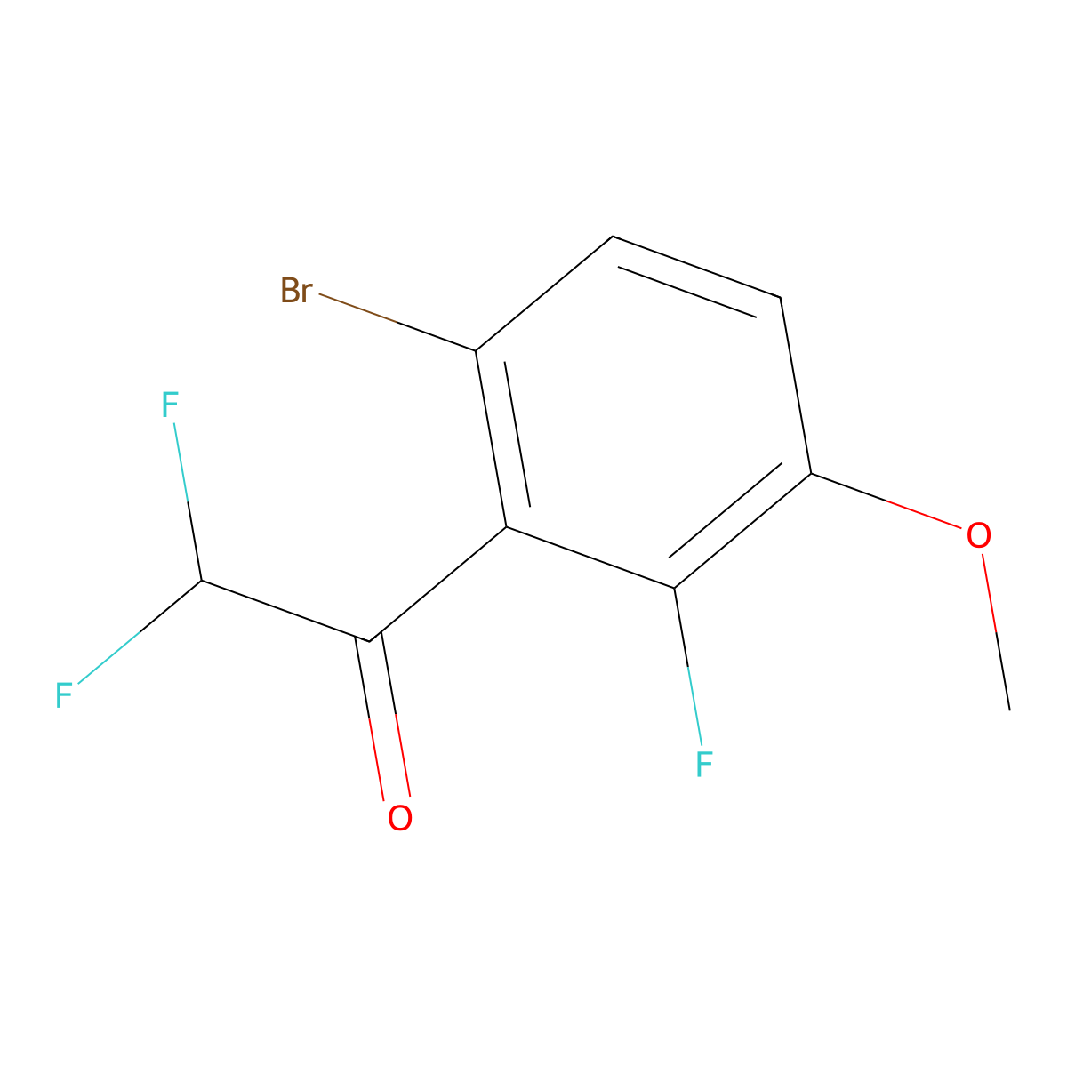 1-(6-Bromo-2-fluoro-3-methoxyphenyl)-2,2-difluoroethanone molecular structure, CAS 2807446-11-1