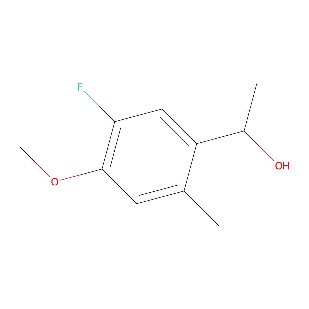 1-(5-Fluoro-4-methoxy-2-methylphenyl)ethanol molecular structure, CAS 2807446-17-7