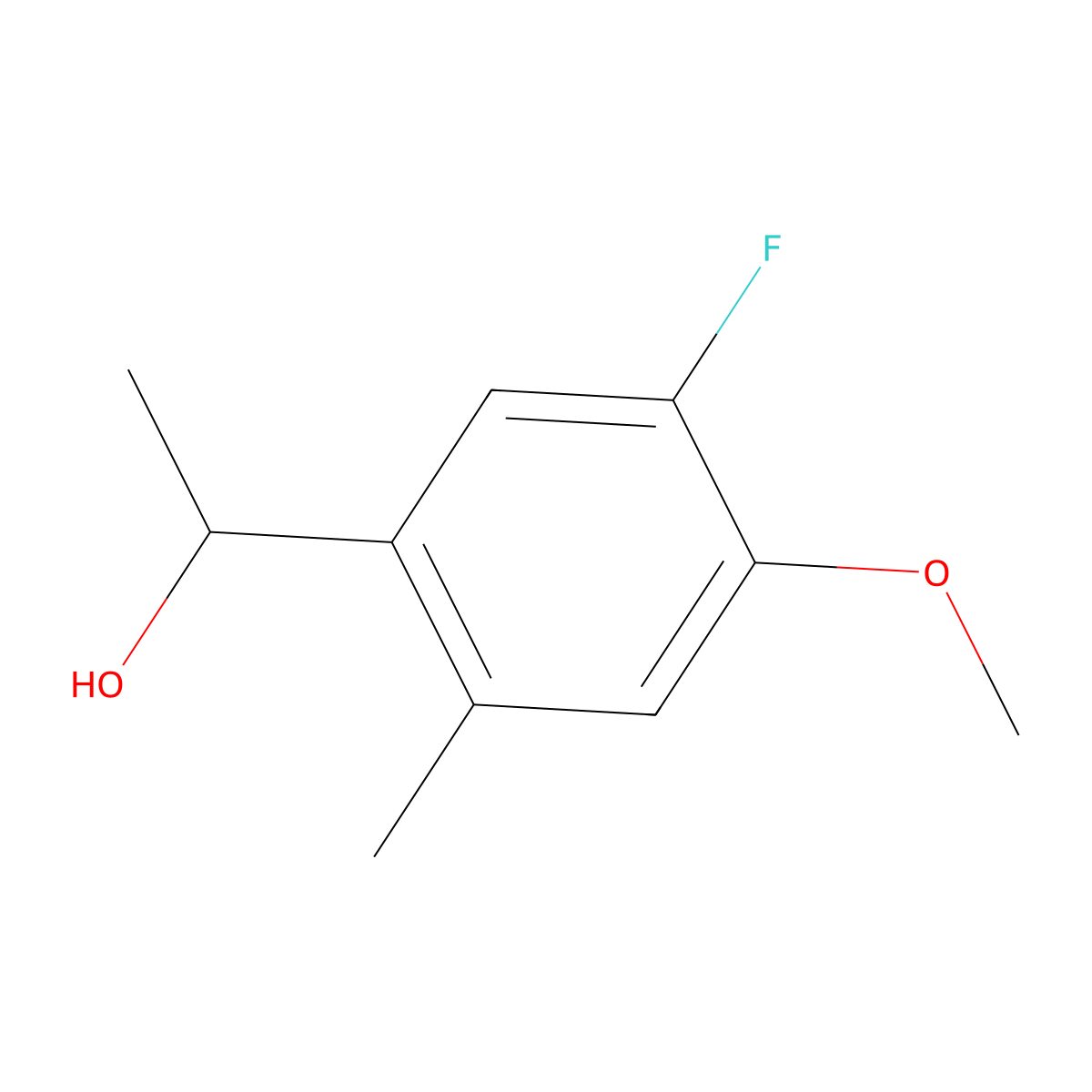1-(5-Fluoro-4-methoxy-2-methylphenyl)ethanol molecular structure, CAS 2807446-17-7
