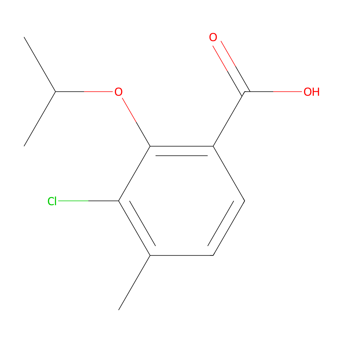3-Chloro-2-isopropoxy-4-methylbenzoic acid molecular structure, CAS 2807446-18-8