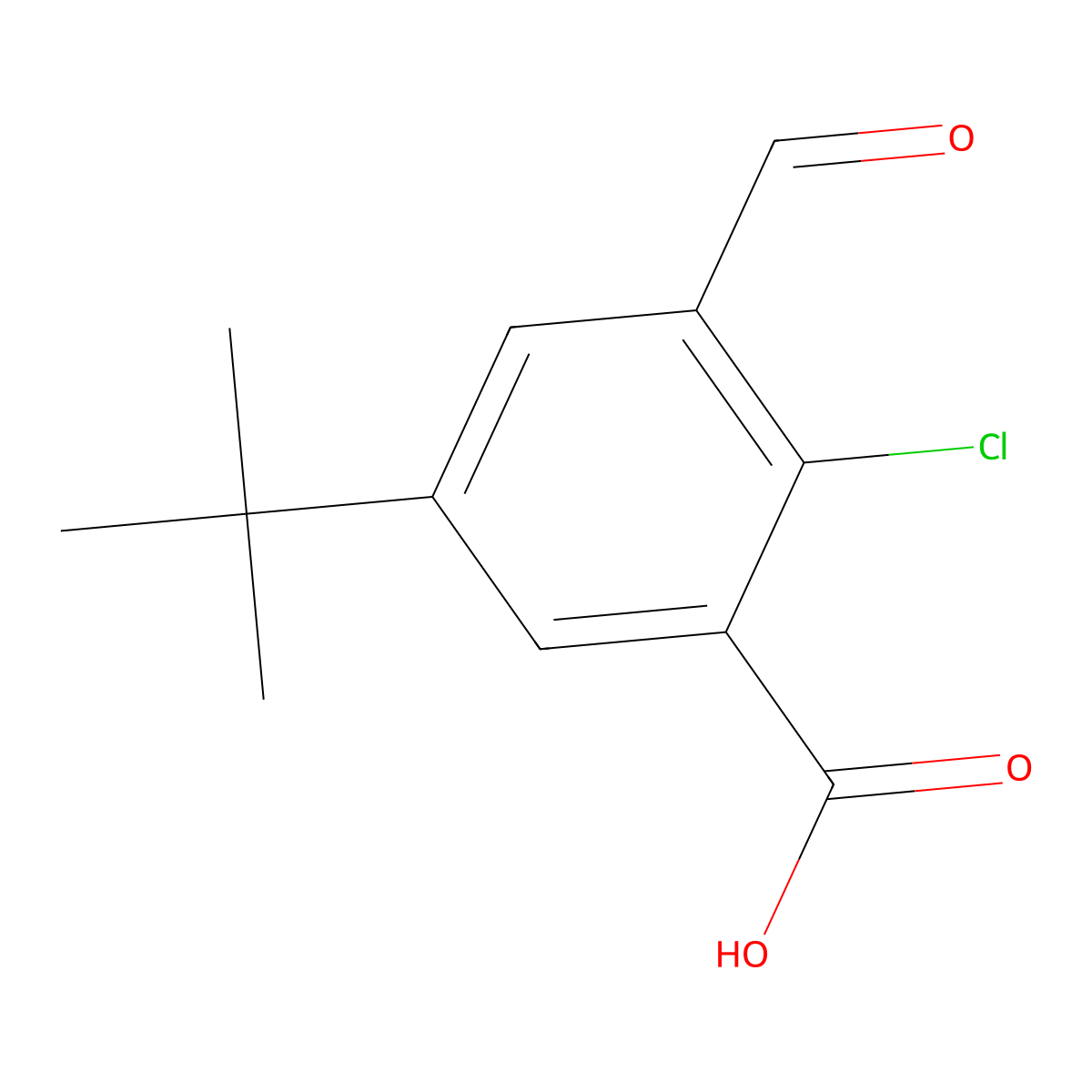 5-(Tert-butyl)-2-chloro-3-formylbenzoic acid molecular structure, CAS 2807446-19-9