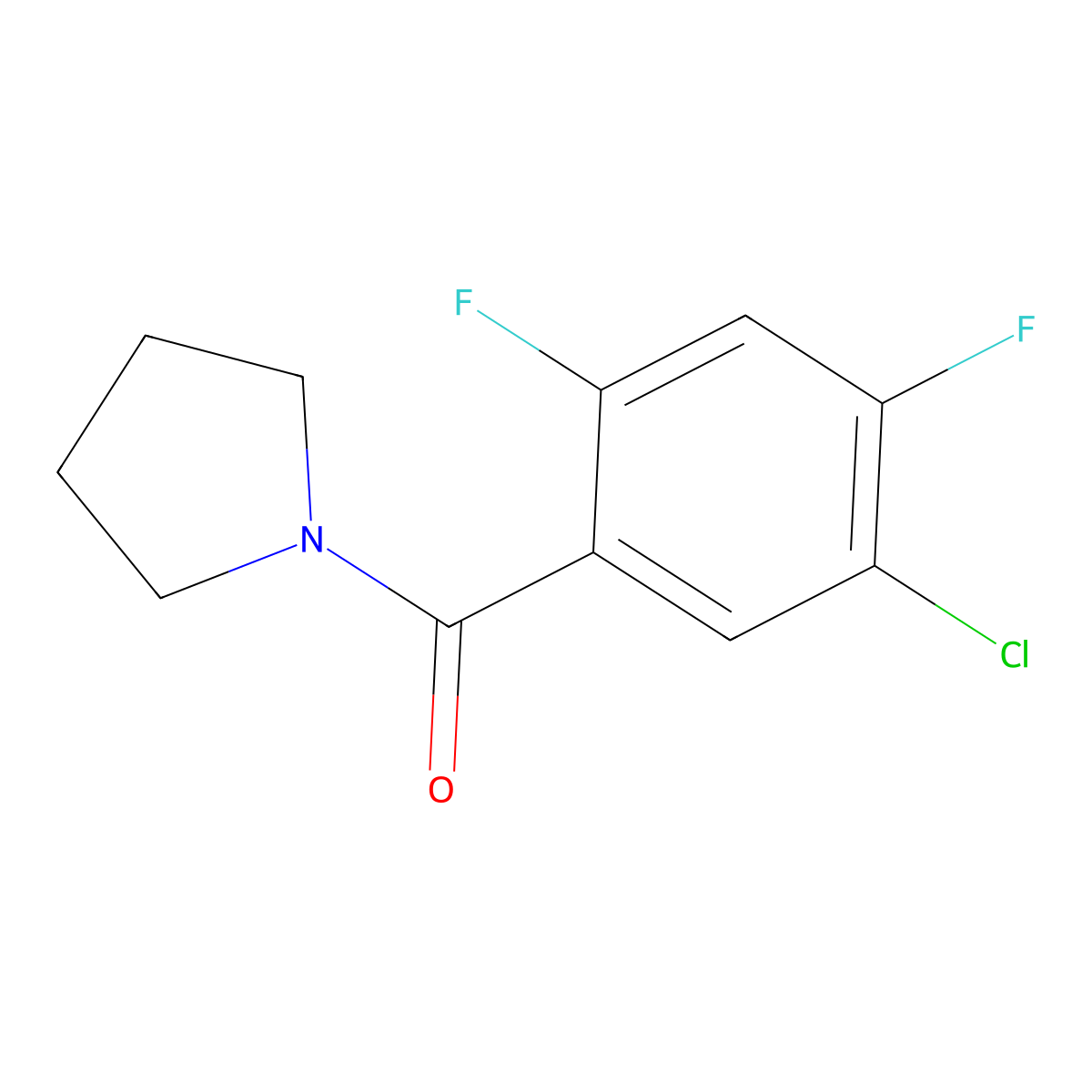 (5-Chloro-2,4-difluorophenyl)(pyrrolidin-1-yl)methanone molecular structure, CAS 2807446-29-1