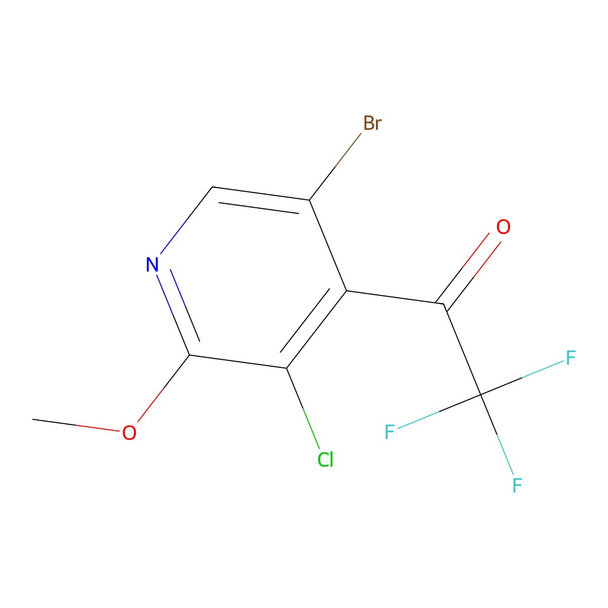 1-(5-Bromo-3-chloro-2-methoxypyridin-4-yl)-2,2,2-trifluoroethanone molecular structure, CAS 2807446-30-4