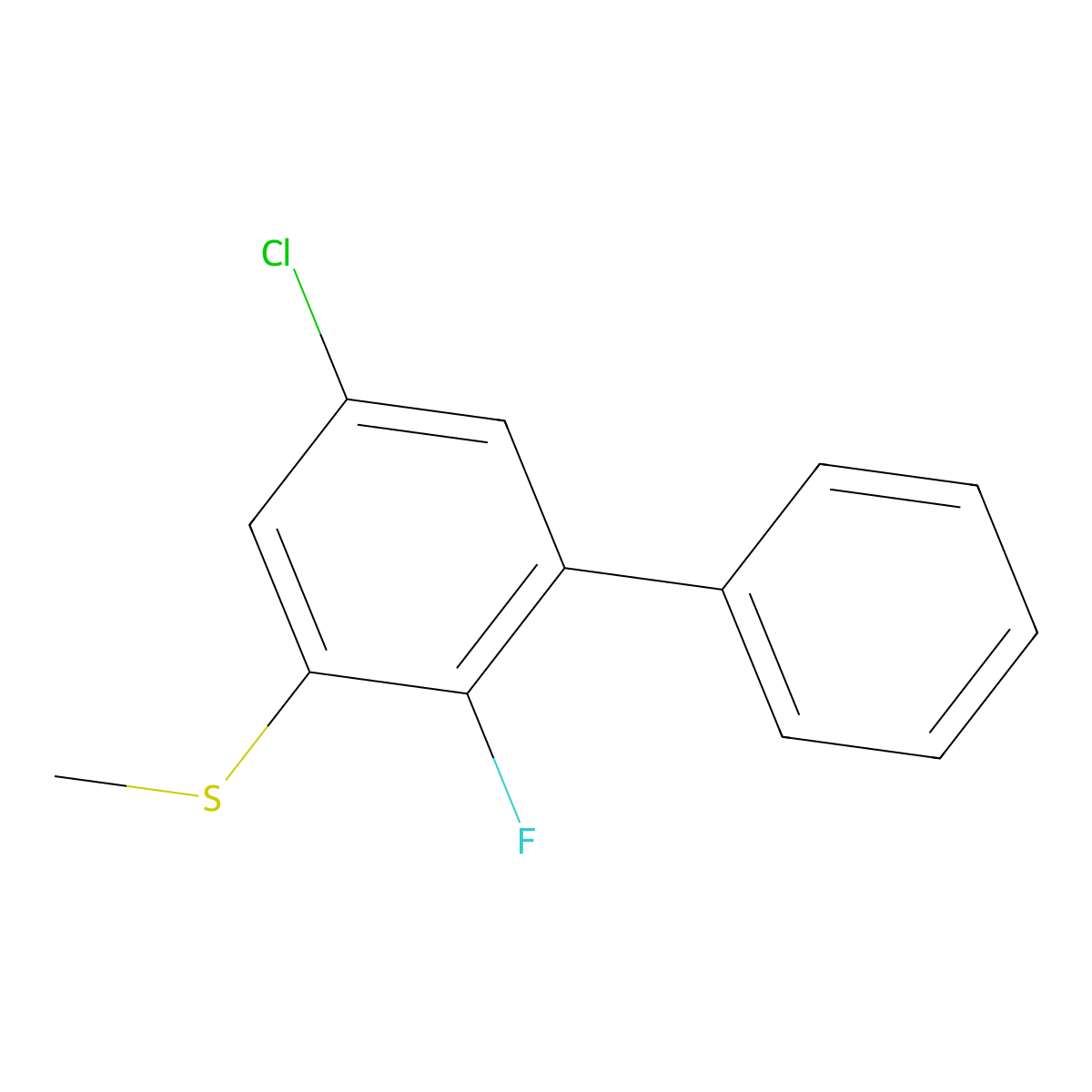 (5-Chloro-2-fluoro-[1,1'-biphenyl]-3-yl)(methyl)sulfane molecular structure, CAS 2807446-33-7