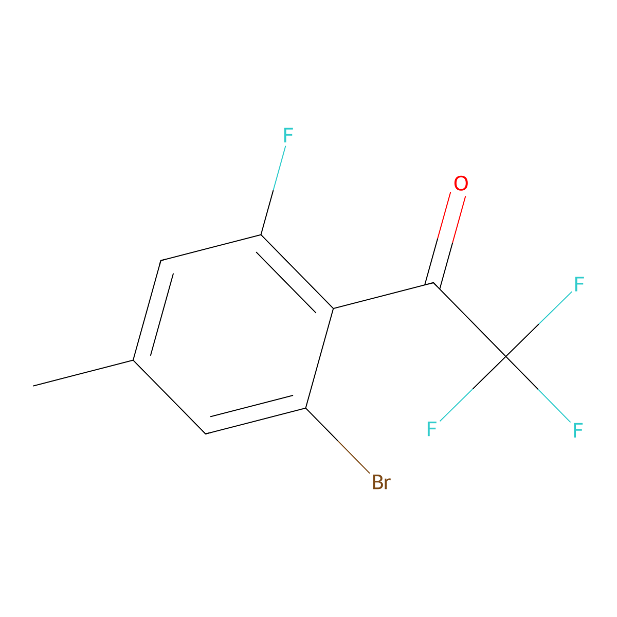 1-(2-Bromo-6-fluoro-4-methylphenyl)-2,2,2-trifluoroethanone molecular structure, CAS 2807446-48-4