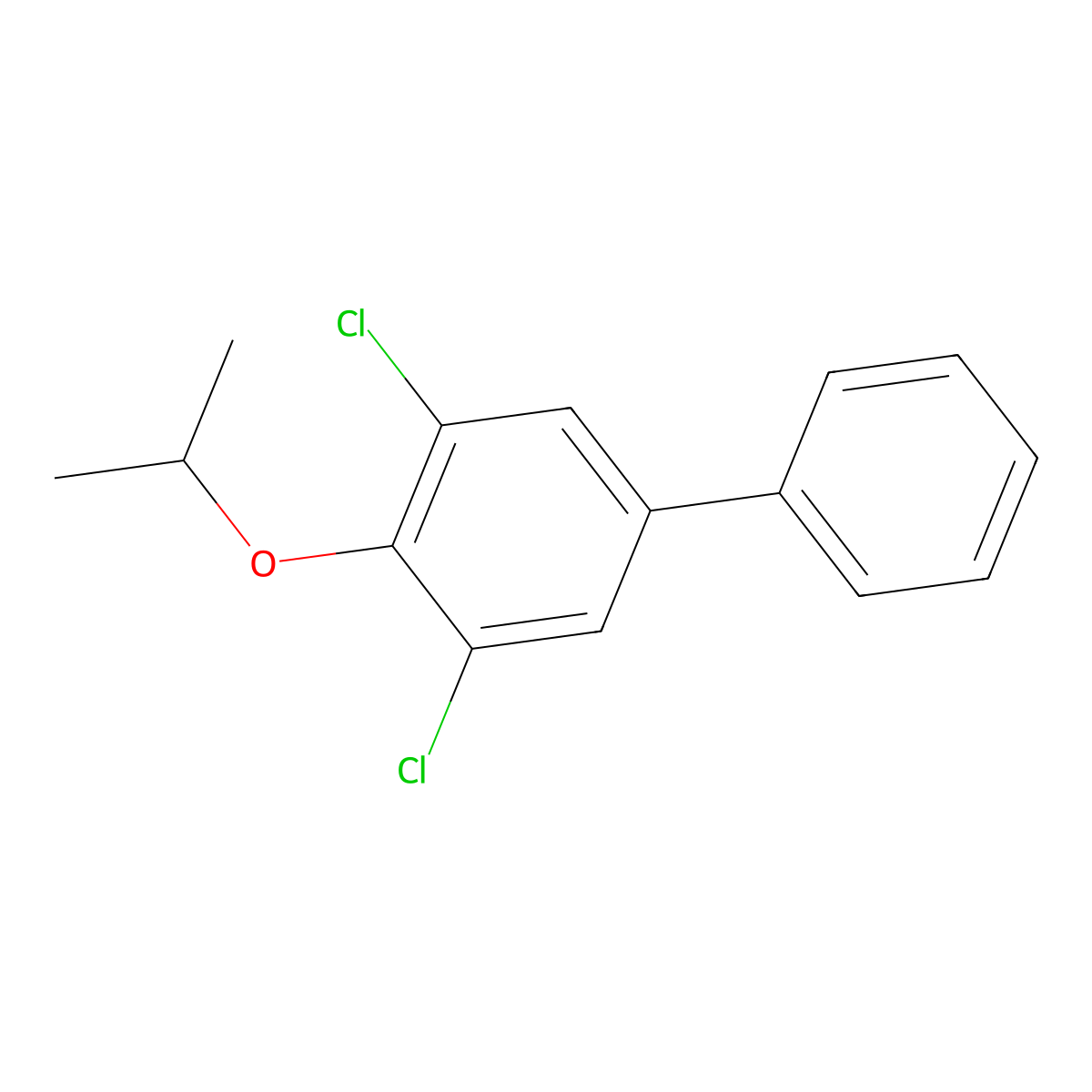 3,5-Dichloro-4-isopropoxy-1,1'-biphenyl molecular structure, CAS 2807446-51-9