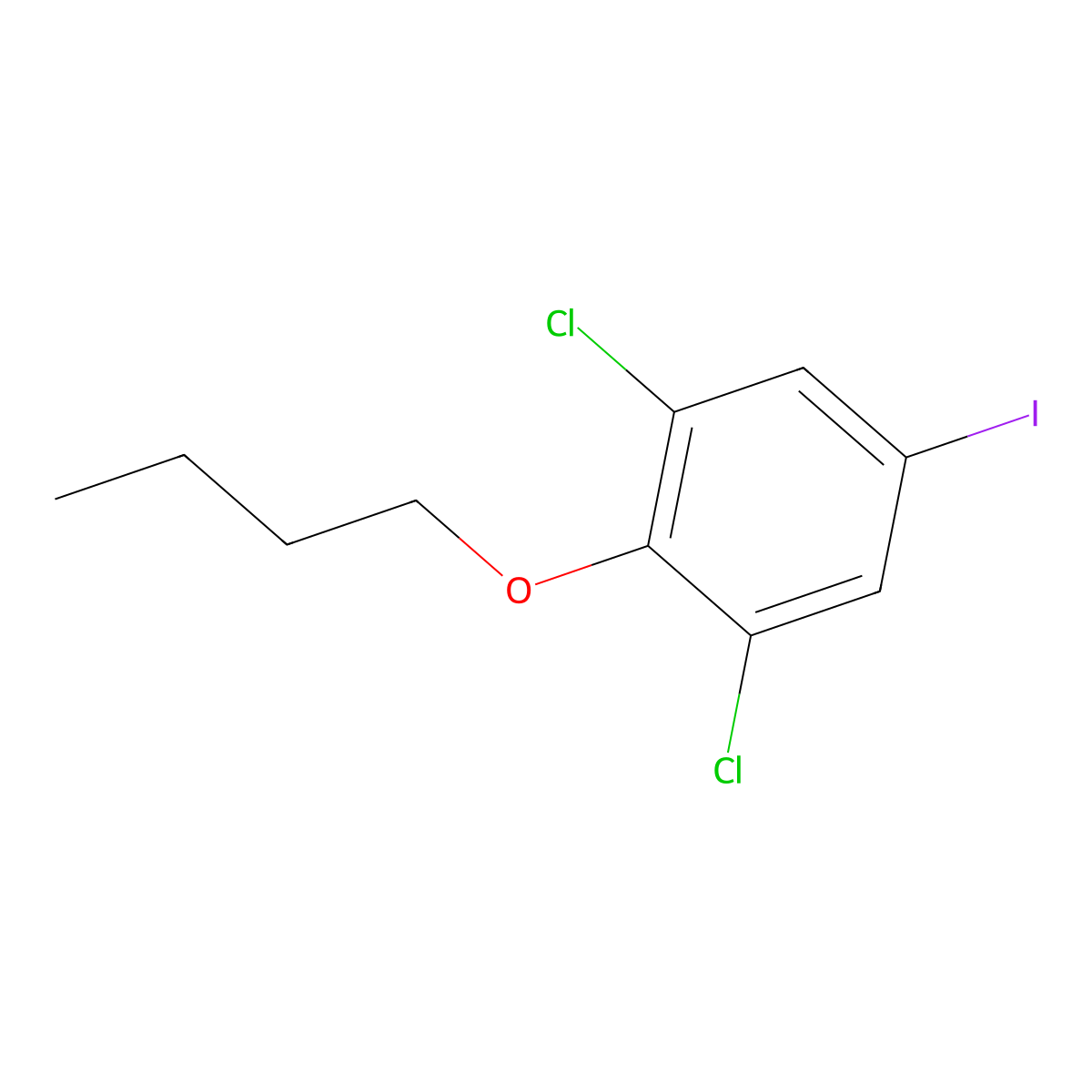 2-Butoxy-1,3-dichloro-5-iodobenzene molecular structure, CAS 2807446-55-3