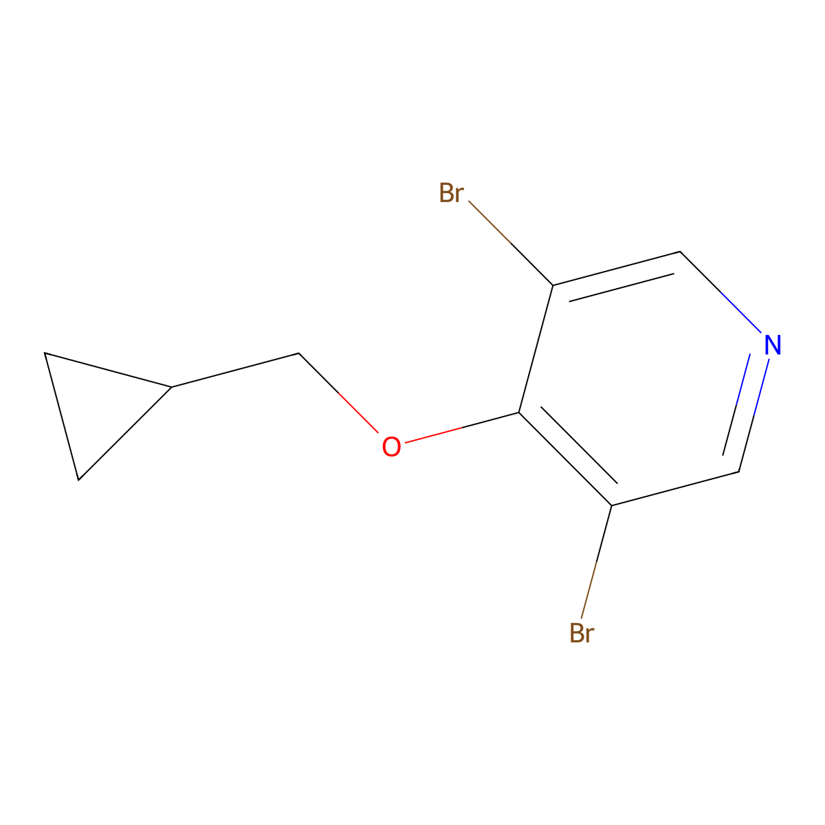 3,5-Dibromo-4-(cyclopropylmethoxy)pyridine molecular structure, CAS 2807446-61-1