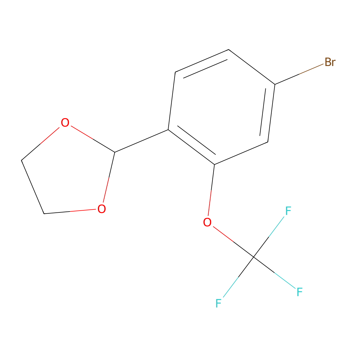 2-(4-Bromo-2-(trifluoromethoxy)phenyl)-1,3-dioxolane molecular structure, CAS 2807446-63-3