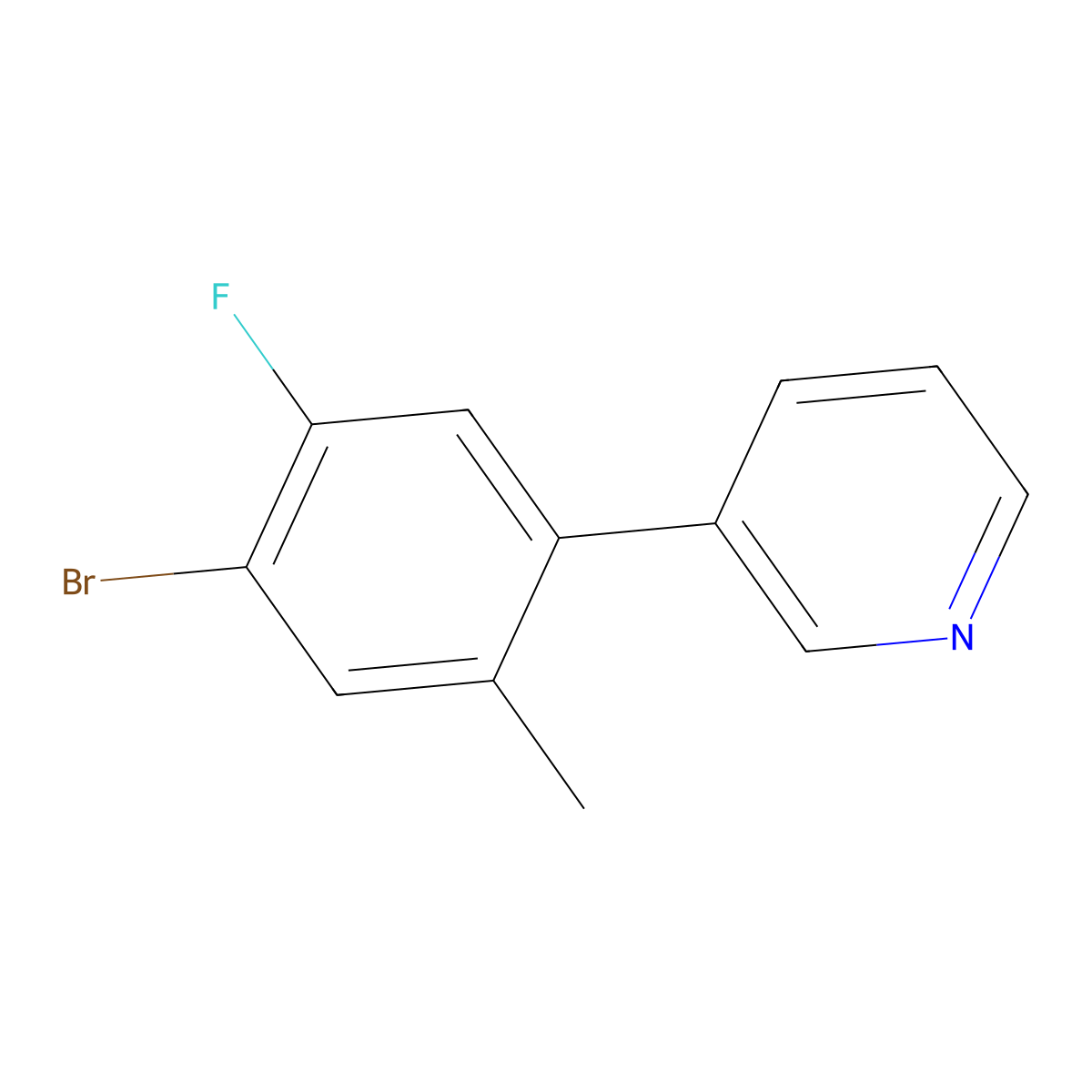 3-(4-Bromo-5-fluoro-2-methylphenyl)pyridine molecular structure, CAS 2807446-67-7