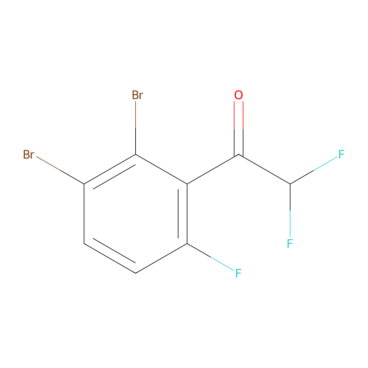 1-(2,3-Dibromo-6-fluorophenyl)-2,2-difluoroethanone molecular structure, CAS 2807446-68-8