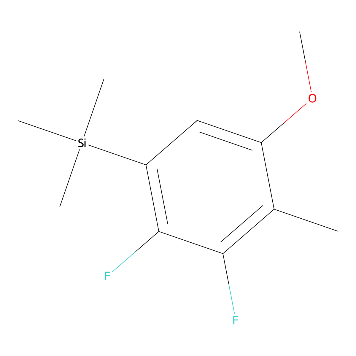 (2,3-Difluoro-5-methoxy-4-methylphenyl)trimethylsilane molecular structure, CAS 2807446-70-2