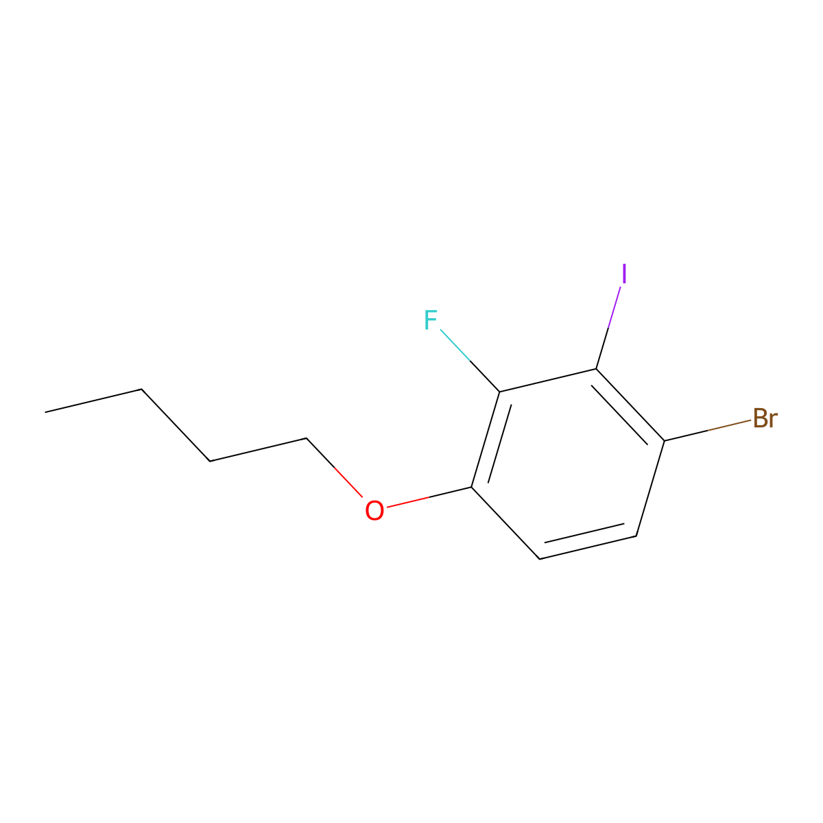1-Bromo-4-butoxy-3-fluoro-2-iodobenzene molecular structure, CAS 2807446-74-6