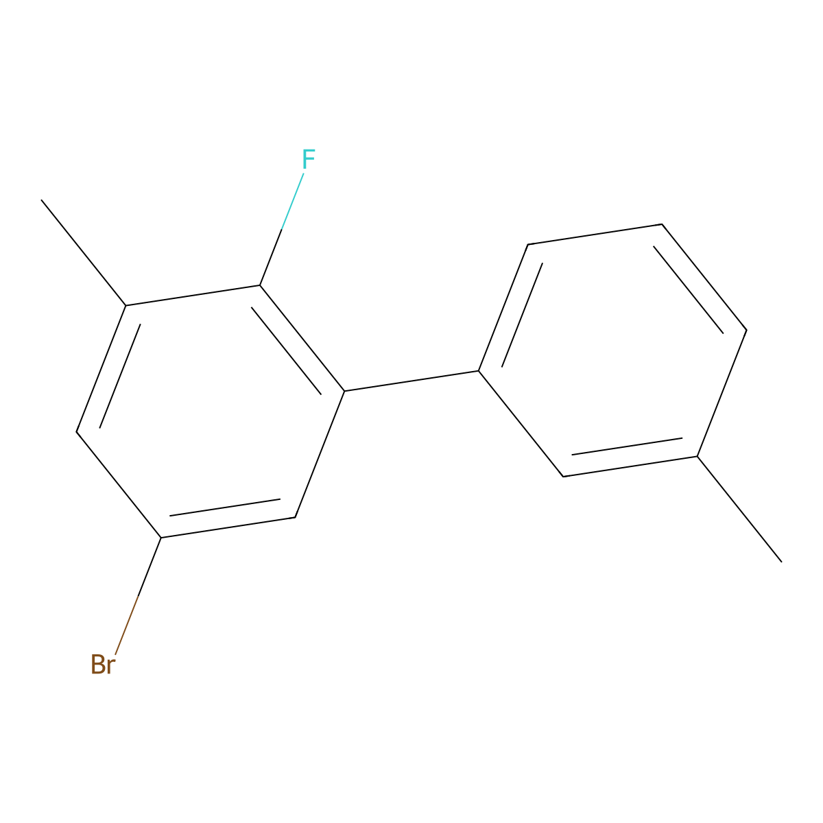 5-Bromo-2-fluoro-3,3'-dimethyl-1,1'-biphenyl molecular structure, CAS 2807446-77-9