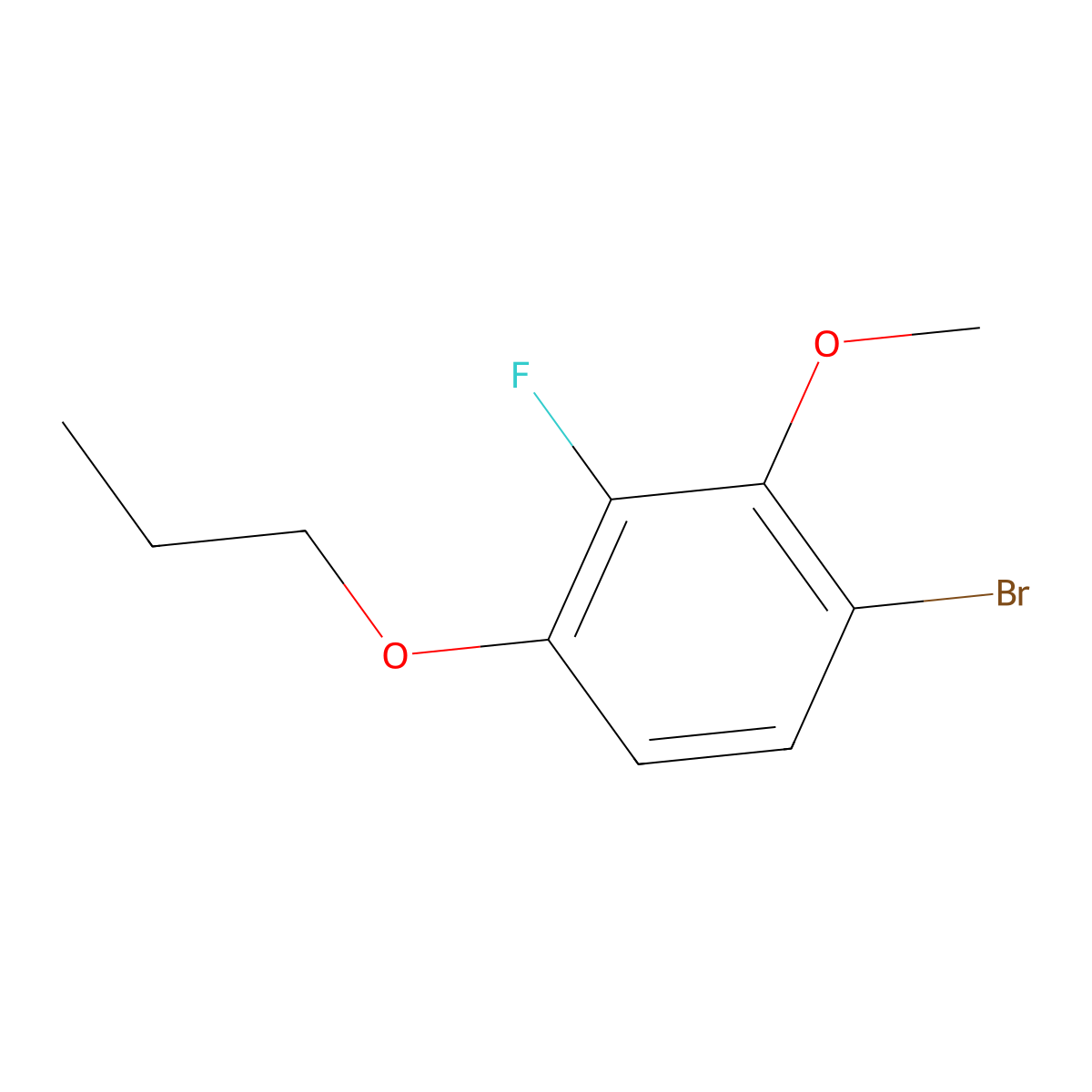 1-Bromo-3-fluoro-2-methoxy-4-propoxybenzene molecular structure, CAS 2807446-79-1