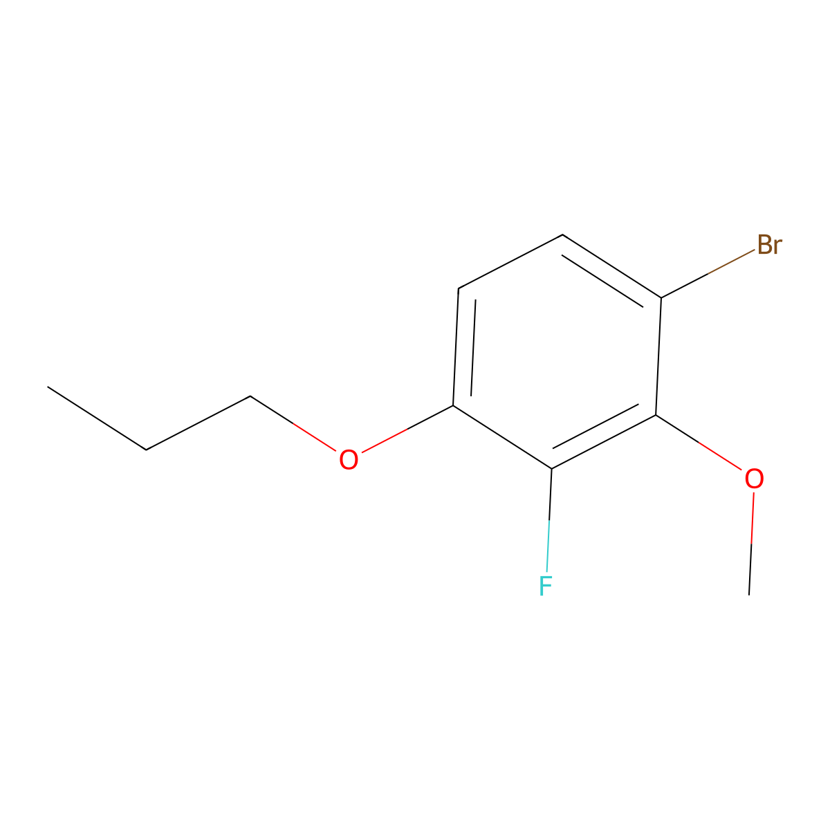 1-Bromo-3-fluoro-2-methoxy-4-propoxybenzene molecular structure, CAS 2807446-79-1