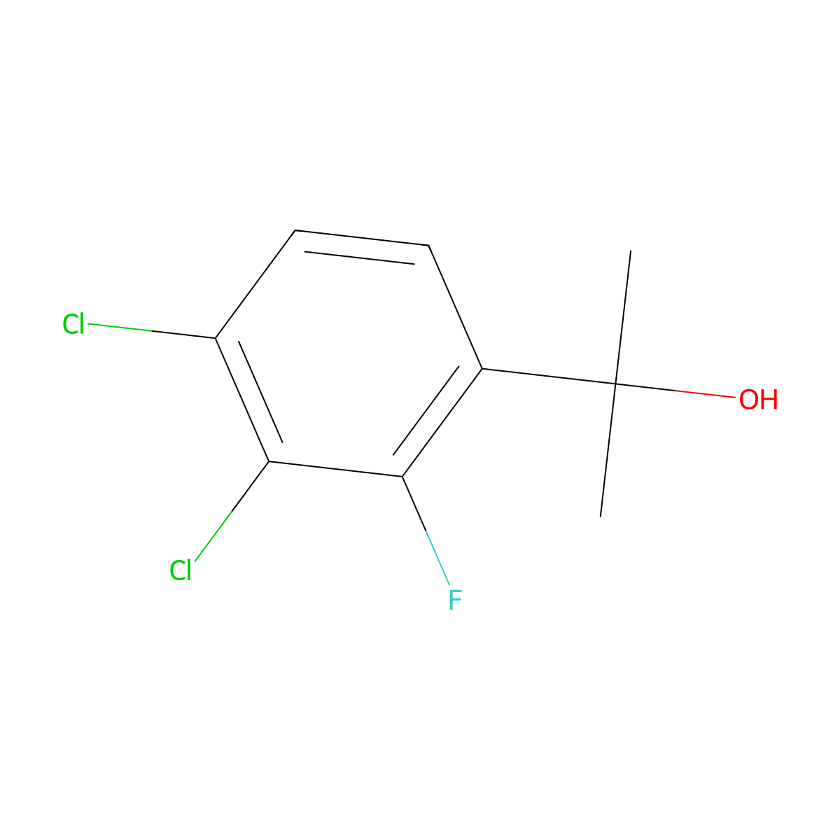 2-(3,4-Dichloro-2-fluorophenyl)propan-2-ol molecular structure, CAS 2807446-80-4