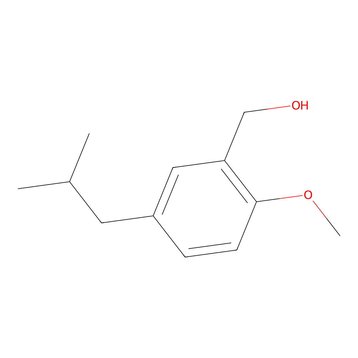 (5-Isobutyl-2-methoxyphenyl)methanol molecular structure, CAS 2807446-85-9