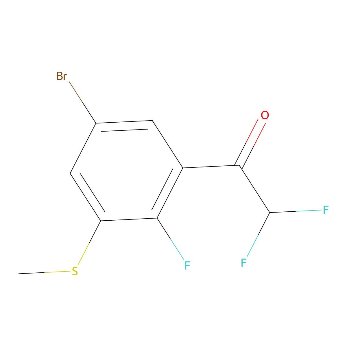 1-(5-Bromo-2-fluoro-3-(methylthio)phenyl)-2,2-difluoroethanone molecular structure, CAS 2807446-90-6
