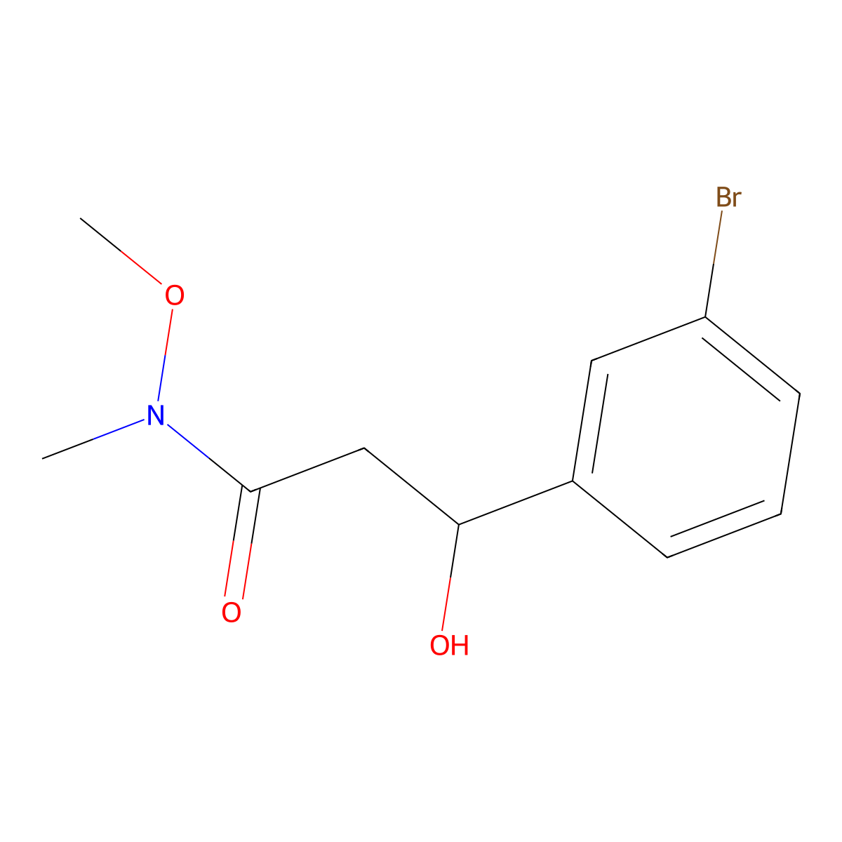 3-(3-Bromophenyl)-3-hydroxy-N-methoxy-N-methylpropanamide molecular structure, CAS 2807446-91-7