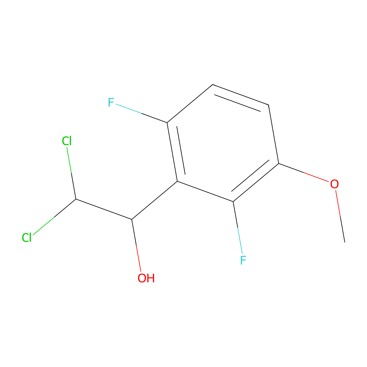 2,2-Dichloro-1-(2,6-difluoro-3-methoxyphenyl)ethanol molecular structure, CAS 2807446-92-8