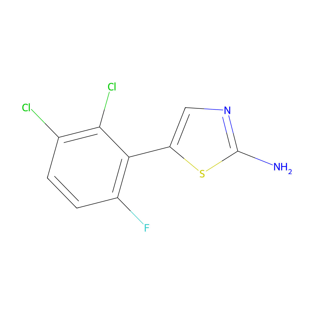 5-(2,3-Dichloro-6-fluorophenyl)thiazol-2-amine molecular structure, CAS 2807446-95-1
