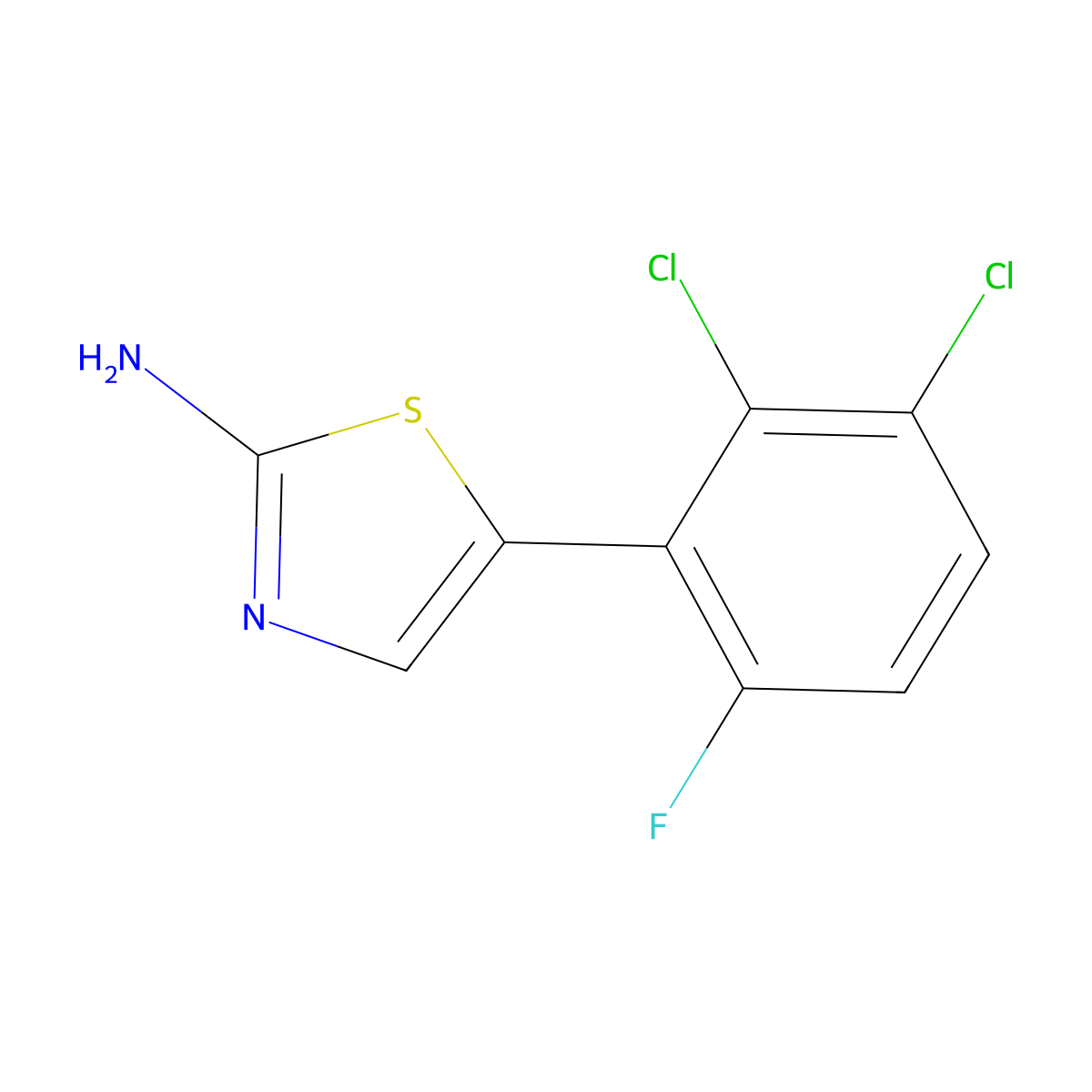 5-(2,3-Dichloro-6-fluorophenyl)thiazol-2-amine molecular structure, CAS 2807446-95-1