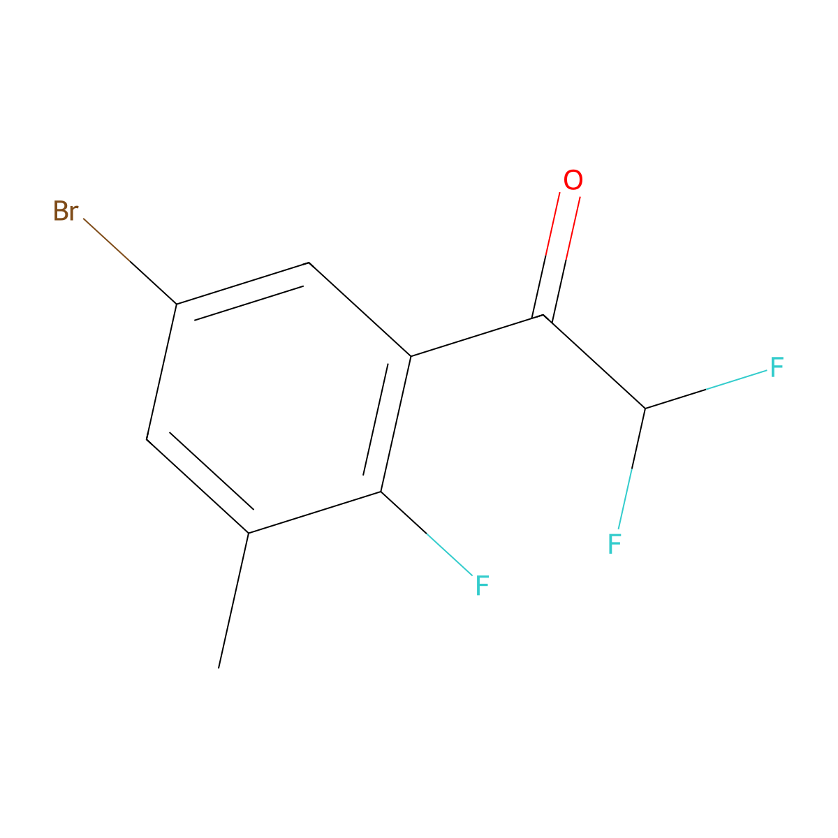 1-(5-Bromo-2-fluoro-3-methylphenyl)-2,2-difluoroethanone molecular structure, CAS 2807447-03-4