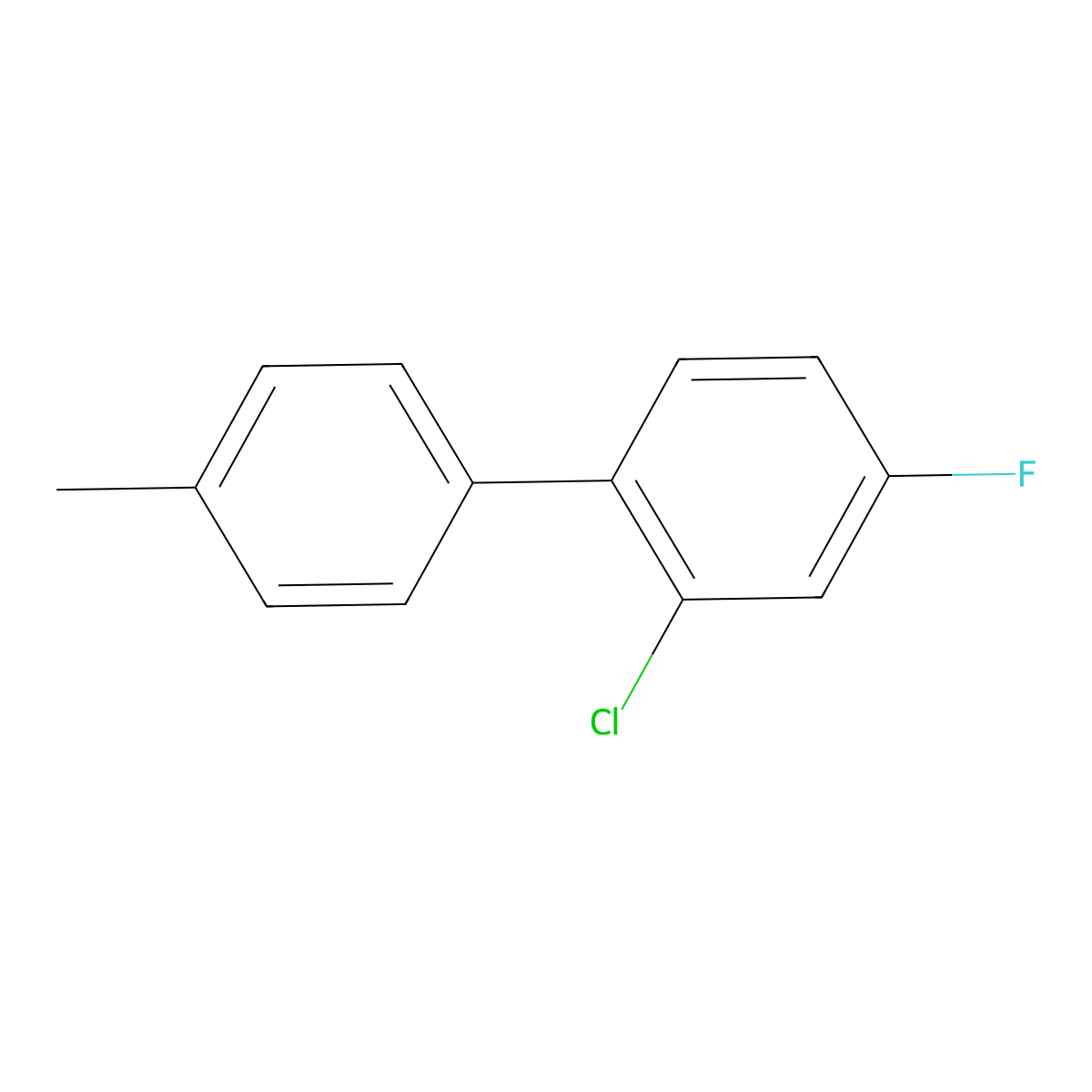 2-Chloro-4-fluoro-4'-methyl-1,1'-biphenyl molecular structure, CAS 2807447-08-9