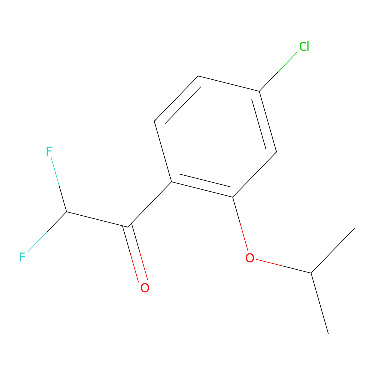 1-(4-Chloro-2-isopropoxyphenyl)-2,2-difluoroethanone molecular structure, CAS 2807447-16-9