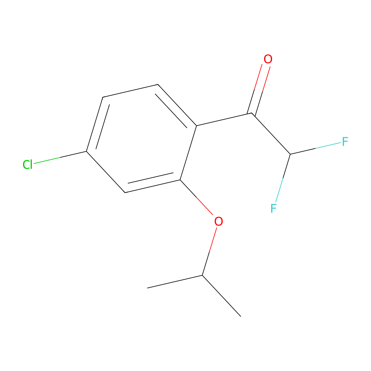 1-(4-Chloro-2-isopropoxyphenyl)-2,2-difluoroethanone molecular structure, CAS 2807447-16-9