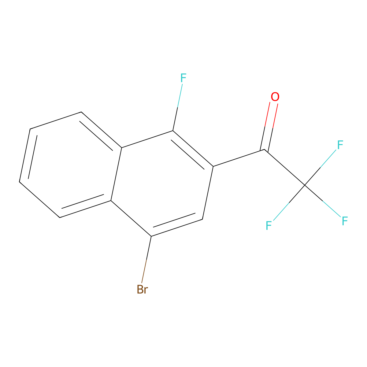 1-(4-Bromo-1-fluoronaphthalen-2-yl)-2,2,2-trifluoroethanone molecular structure, CAS 2807447-29-4