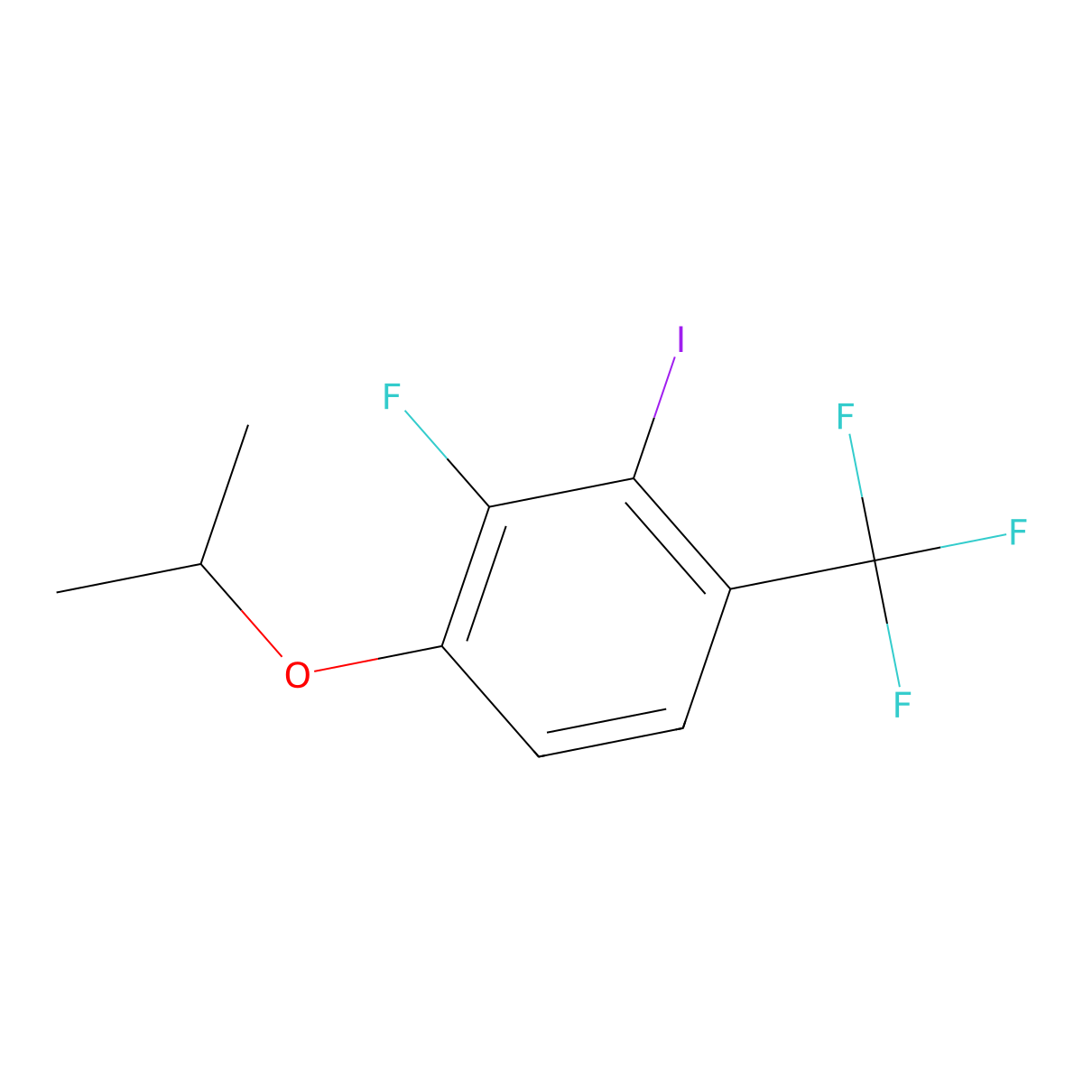 2-Fluoro-3-iodo-1-isopropoxy-4-(trifluoromethyl)benzene molecular structure, CAS 2807447-34-1
