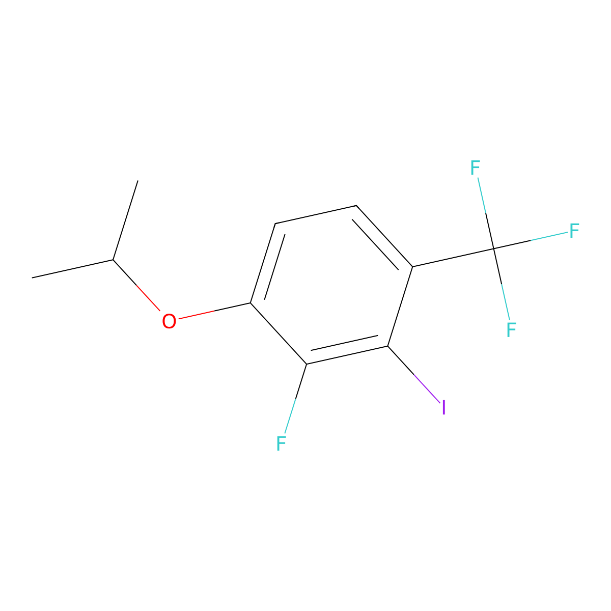 2-Fluoro-3-iodo-1-isopropoxy-4-(trifluoromethyl)benzene molecular structure, CAS 2807447-34-1