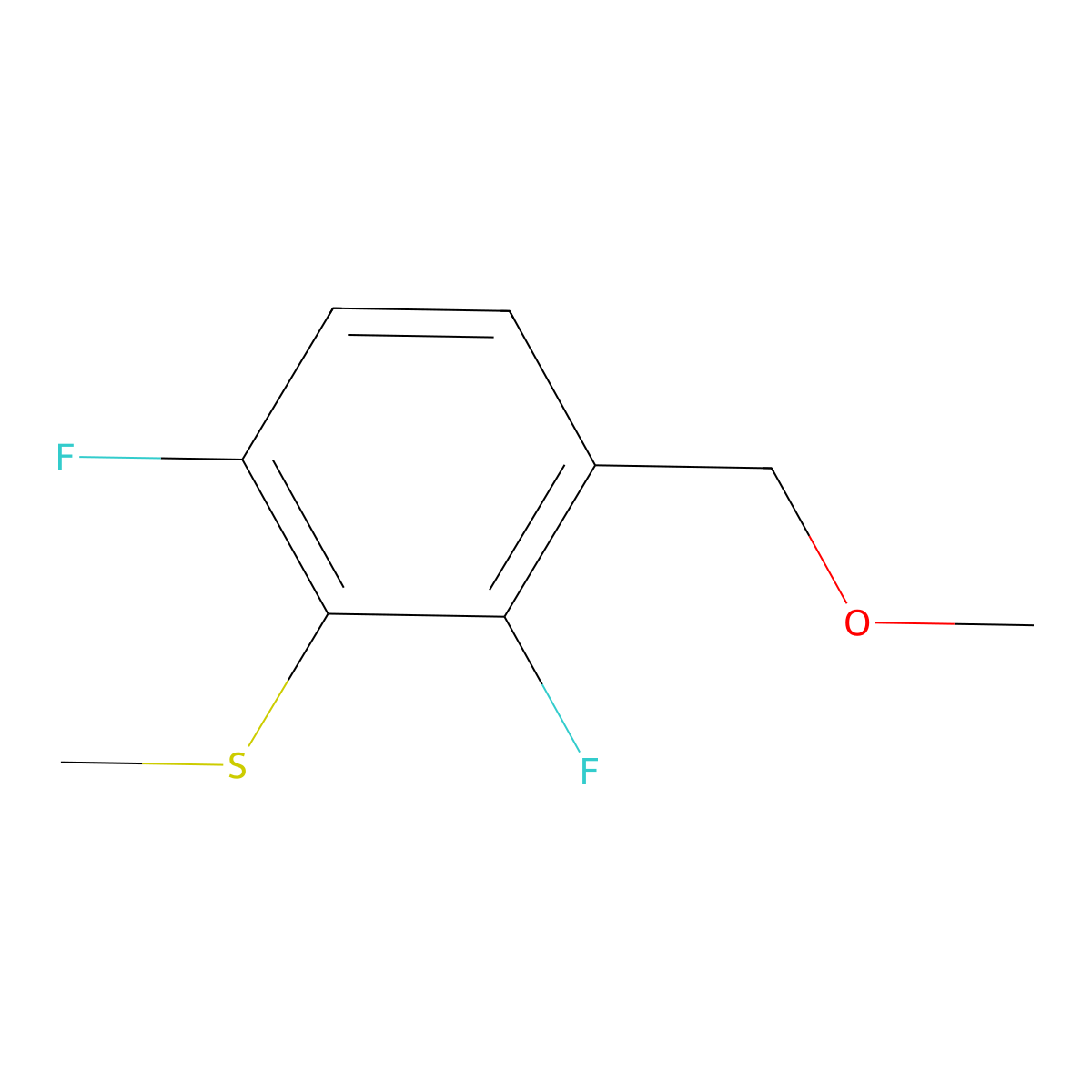 (2,6-Difluoro-3-(methoxymethyl)phenyl)(methyl)sulfane molecular structure, CAS 2807447-35-2