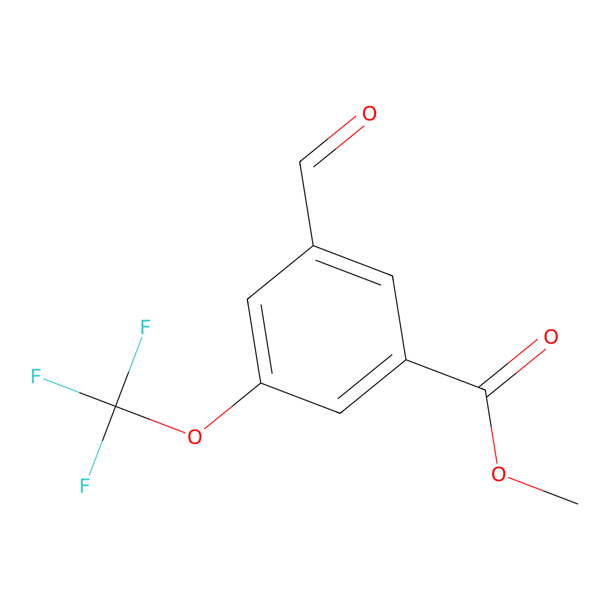 Methyl 3-formyl-5-(trifluoromethoxy)benzoate molecular structure, CAS 2807447-73-8