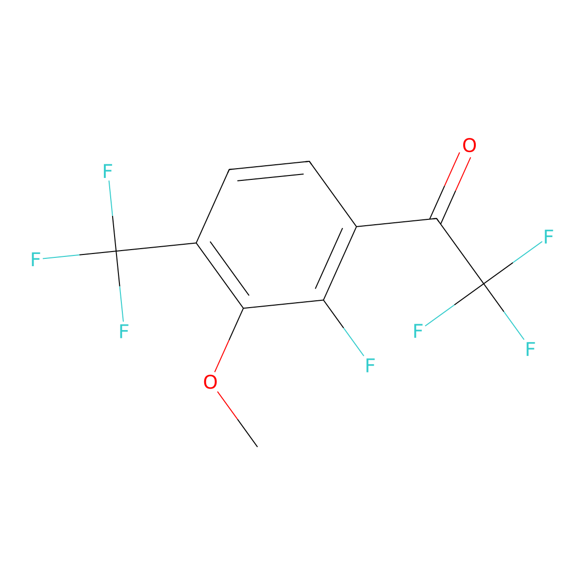 2,2,2-Trifluoro-1-(2-fluoro-3-methoxy-4-(trifluoromethyl)phenyl)ethanone molecular structure, CAS 2807447-79-4