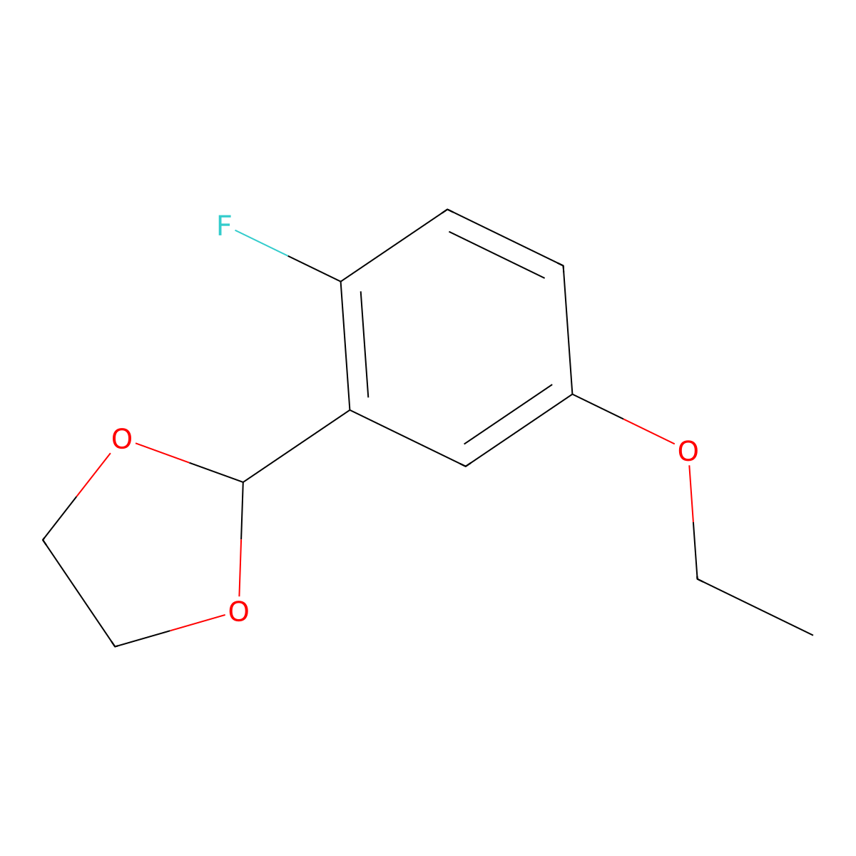 2-(5-Ethoxy-2-fluorophenyl)-1,3-dioxolane molecular structure, CAS 2807447-80-7