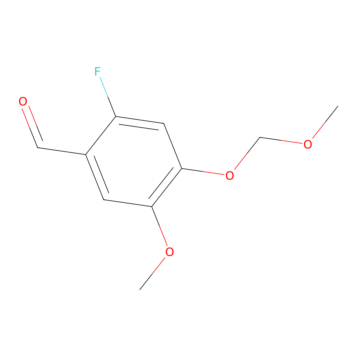 2-Fluoro-5-methoxy-4-(methoxymethoxy)benzaldehyde molecular structure, CAS 2807447-82-9